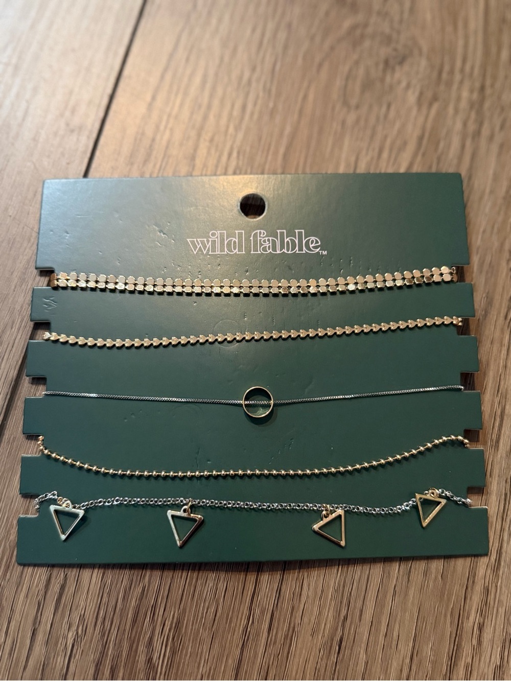 wild fable Gold Layered Triangle Necklace Set
